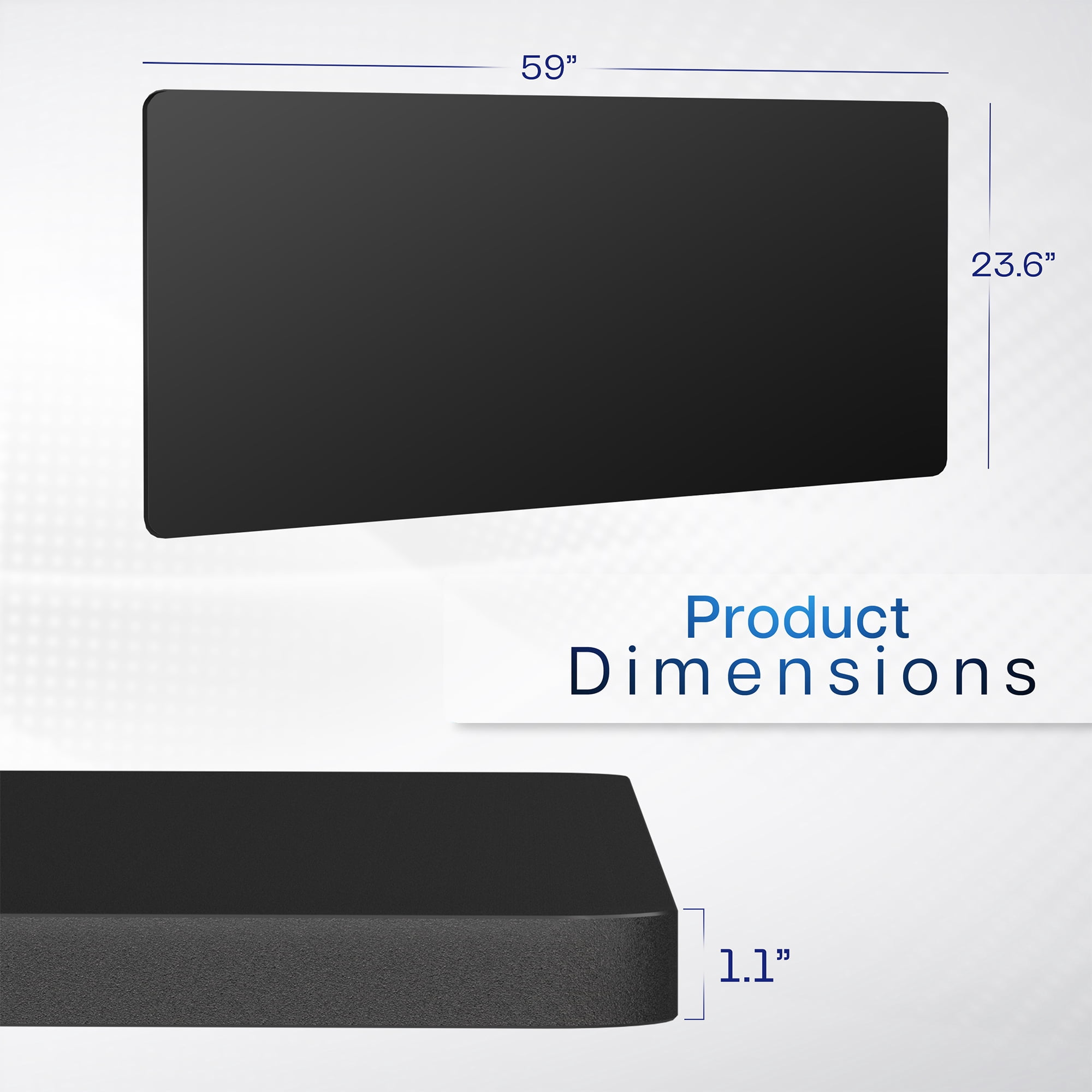 VIVO Black 60 x 24 inch Universal Table Top for Sit to Stand Desk Frames