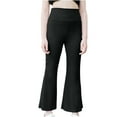 thumbnail image 1 of Odeerbi 6-16 Años Niñas Pantalones Acampanados Pantalones Color Sólido Cintura Alta Ropa de Exterior Pantalones Largos, 1 of 5