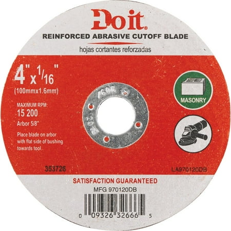 

2PK Do it Type 1 4 In. x 1/16 In. x 5/8 In. Masonry Cut-Off Wheel
