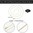 thumbnail image 2 of 6Pcs 45CM 18 Inch Serpentine Chains 18k Gold Plated Fine Cable Curb End Necklace Chains Bulk with Lobster Clasps for Jewelry Making, 2 of 6