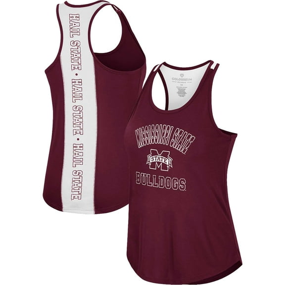 Women's Colosseum Maroon Mississippi State Bulldogs 10 Days Racerback Scoop Neck Tank Top