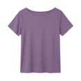 thumbnail image 6 of Dvprdro Womens Short Sleeve Crewneck T Shirts Solid Color Casual Basic Tees Summer Tops, 6 of 7