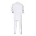 thumbnail image 5 of Fgnfyis Men's Fashion Casual Solid Color V Neck Long Sleeve T Shirt and Loose Tracksuit 2 Piece Set Pants Sets White L, 5 of 8