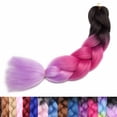 thumbnail image 2 of SEGO 3PCS/Lot Ombre Jumbo Braiding Hair Extensions Colored Hair Weave Synthetic Crochet Twist Box Braid Hair Black/Pink/Blue/Purple Fake Hair Extension for Women, 2 of 8