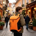 thumbnail image 5 of Gym Backpack,Waterproof Backpack With Shoe Compartment,19"×13"Large Capacity Sports Travel Backpack Lightweight Fitness Bag With Laptop Sleeve.Orange, 5 of 7