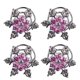 thumbnail image 1 of 4 piezas de adornos de apliques de diamantes de imitación de perlas de copo de nieve de cristal para botones, broches, manualidades, fabricación de joyas, diadema, vestido, decoración de pinza pa, 1 of 4