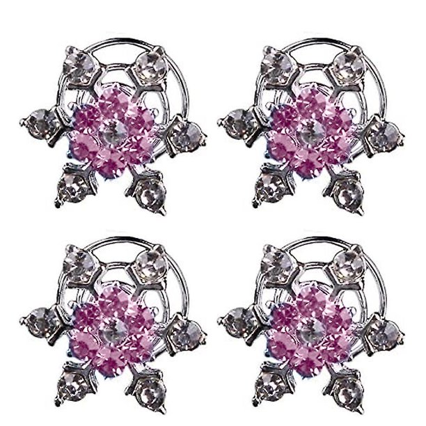 4 piezas de adornos de apliques de diamantes de imitación de perlas de copo de nieve de cristal para botones, broches, manualidades, fabricación de joyas, diadema, vestido, decoración de pinza pa