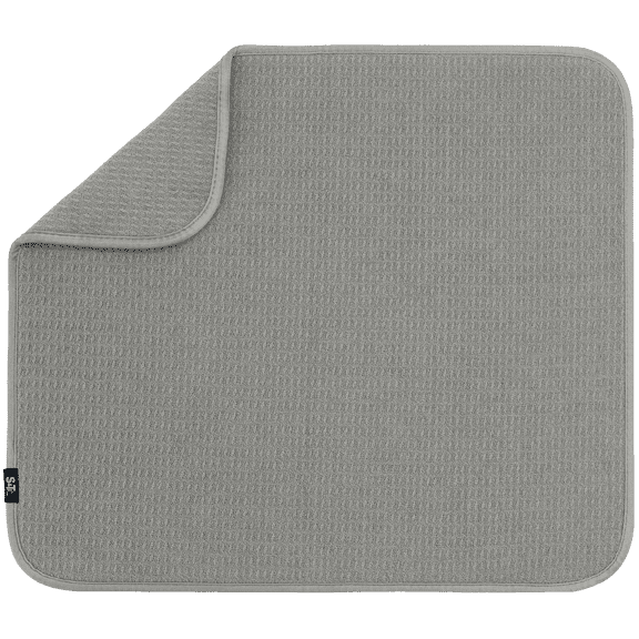 S&T INC. Absorbent, Reversible Microfiber Dish Drying Mat for Kitchen, 16 Inch x 18 Inch - 16"x18" - Charcoal