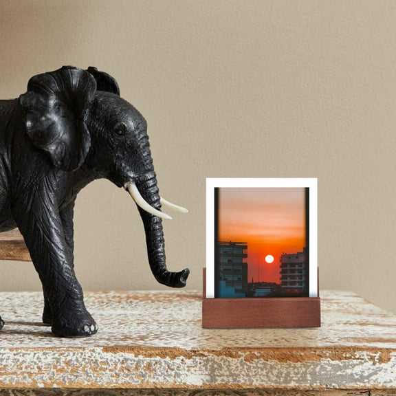 Masteelf Versatile Wooden Base for Displaying Photos Cards and Calendars Dual Slot Phone Stand Wood Display Stand Retail Display Stand Table Postcard Holder