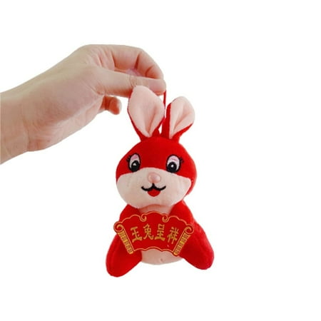 

Year of The Rabbit Chinese New Year Zodiac Plush Rabbit Toys Pendant Gifts for Guests Rabbit Mascot D D