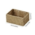 thumbnail image 3 of Imitation Straw Desktop Cosmetics Storage Box, Rattan Jewelry Storage Basket, Home Desktop Storage Box, Sturdy Paper Woven Organizer, Living Room Coffee Table Sundries Holder, 3 of 8
