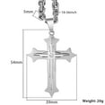 thumbnail image 3 of Mens Stainless Steel Cross Pendant Necklace 5mm Byzantine Link Chain Religions Jewelry 22-32inch, 3 of 4