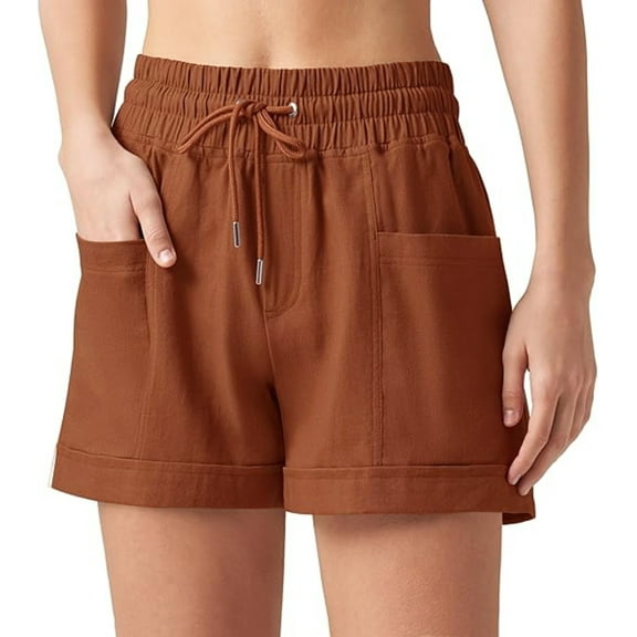 VDJ Womens Shorts Summer Casual High Waisted Dressy Shorts Caramel Fashion Cute Going Out Shorts with Pockets Streetwear Size XL