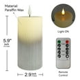 thumbnail image 4 of 3D-Wick Pillar Candles Flickering Flameless Candles, Real Wax LED Candles with Remote and Timer, Battery Operated Pillar Candles for Room Elegant Decor Home Wedding Decoration, 4 of 6