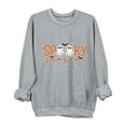 thumbnail image 2 of Ounisa Halloween Thanksgiving Crewneck Sweatshirts for Women Spooky Bat Ghost Pumpkin Printed Sweatshirt Oversized Crewneck Long Sleeve Pullover, 2 of 3
