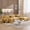 Yellow, variant on 118" Modular Cloud Sectional Sofa with Ottoman, Curved Modern Couch with Deep Seat, Compression Fabric Sectional Sofa for Living Room, Beige