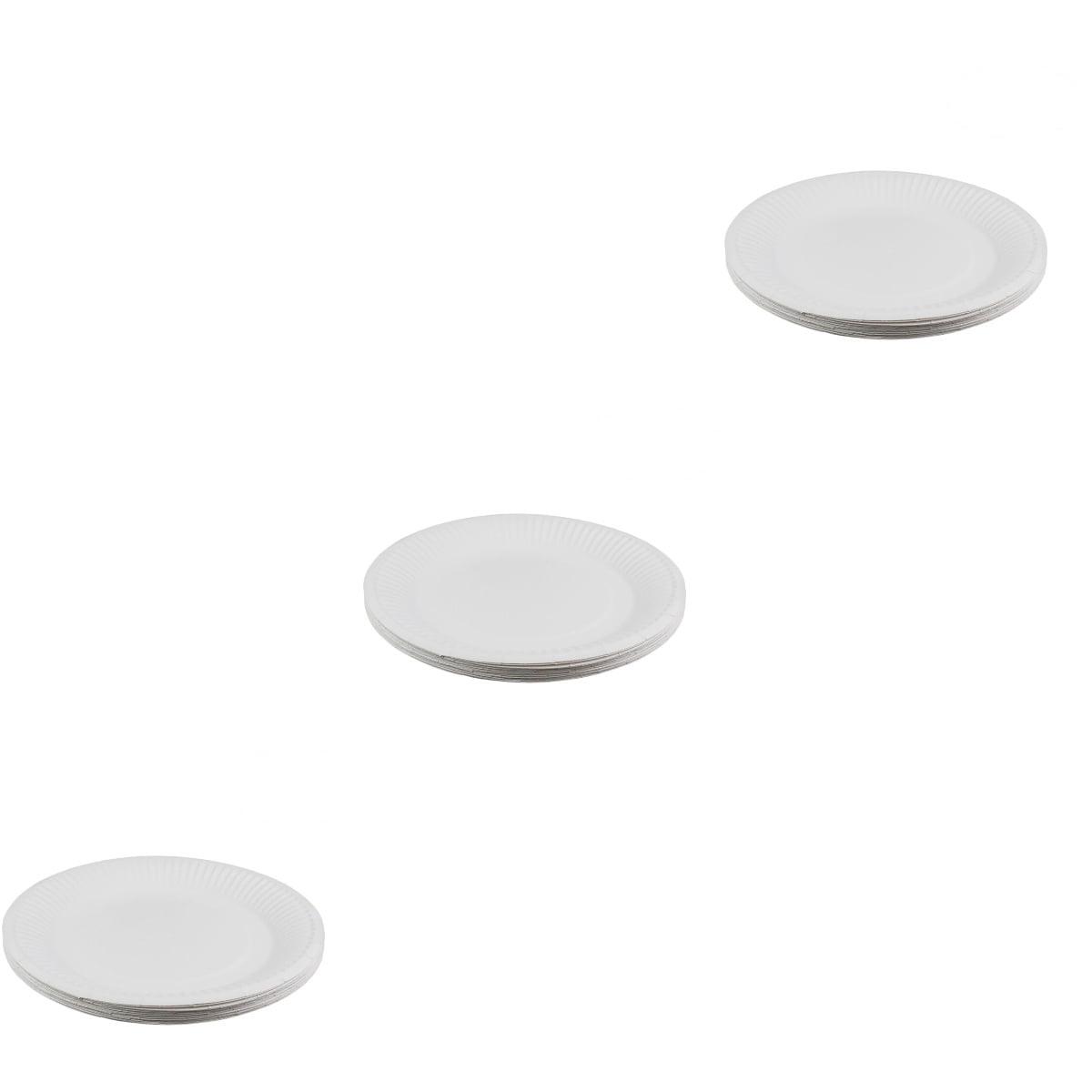 HOMEMAXS Set of 3 Paper Tray Round Paper Plates Elegant Plates White