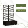 thumbnail image 4 of UBesGoo Plastic Raised Garden Bed with Trellis,  Planter Box with Drainage Holes, Outdoor Privacy Screen for Climbing Plants, Vegetable, Vines,Brown, 4 of 11