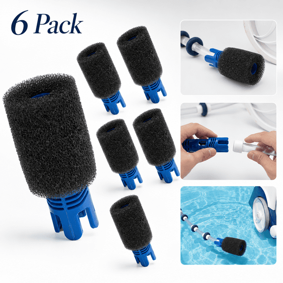6 Packs For Polaris Pool Cleaner Parts,Tail Sweep with Scrubber Replacement Part Fit for Polaris 3900 Sport, 380, 360, 280, and 180 Pool Cleaners