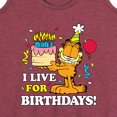 thumbnail image 3 of Garfield - I Live For Birthday's - Women's Racerback Tank Top, 3 of 5