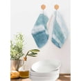 thumbnail image 2 of Ombre Blue Coastal Kitchen Dish Towels for Drying Dishes Set of 2, Summer Ocean Beach Gradient Waves Beige Waffle Weave Microfiber Hand Tea Bathroom Towels Quick Dry & Absorbent Towel 12x12, 2 of 7