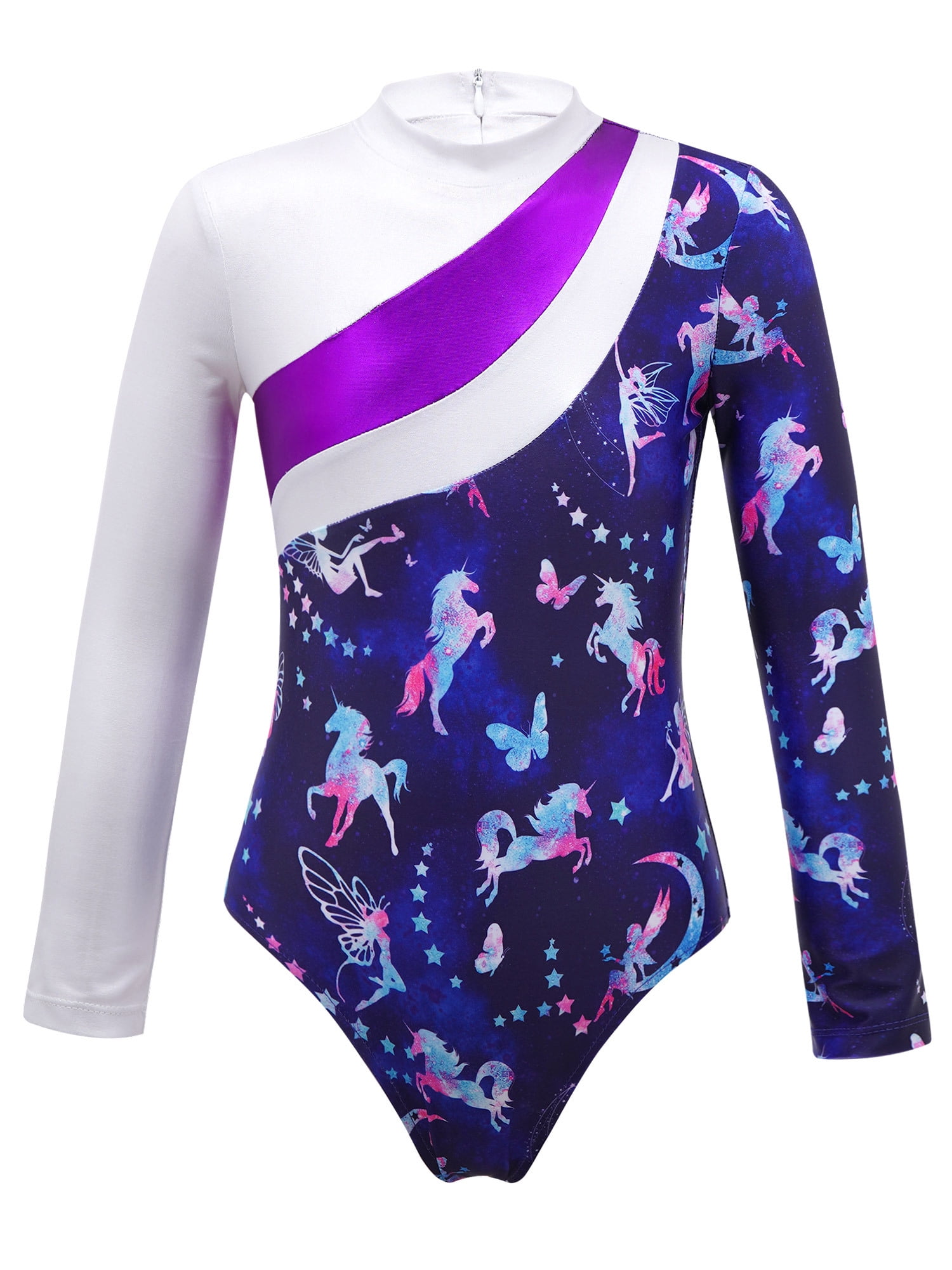 iEFiEL Kids Girls Long Sleeve Gymnastics Dance Yoga Leotard Biketard