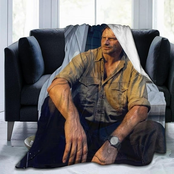 Rick Grimes Fleece Blanket Throw Blanket for Couch - Cozy Luxury Bed Blanket Microfiber and Throws for Sofa