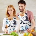 thumbnail image 3 of Colorful Pumpkin Halloween Apron-Garden Aprons for Women with Pockets-Cotton Linen Waterproof Kitchen Cooking Gardening Aprons Adjustable for Kitchen,Cooking,BBQ and Salon 32"x27", 3 of 7