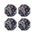thumbnail image 2 of Disketp Flowers Ad Butterflies Funny Coasters,4 Pcs Leather Coasters With Holder, Perfect Housewarming Hostess Gifts,Protect Furniture From Water Marks Scratch, 2 of 9