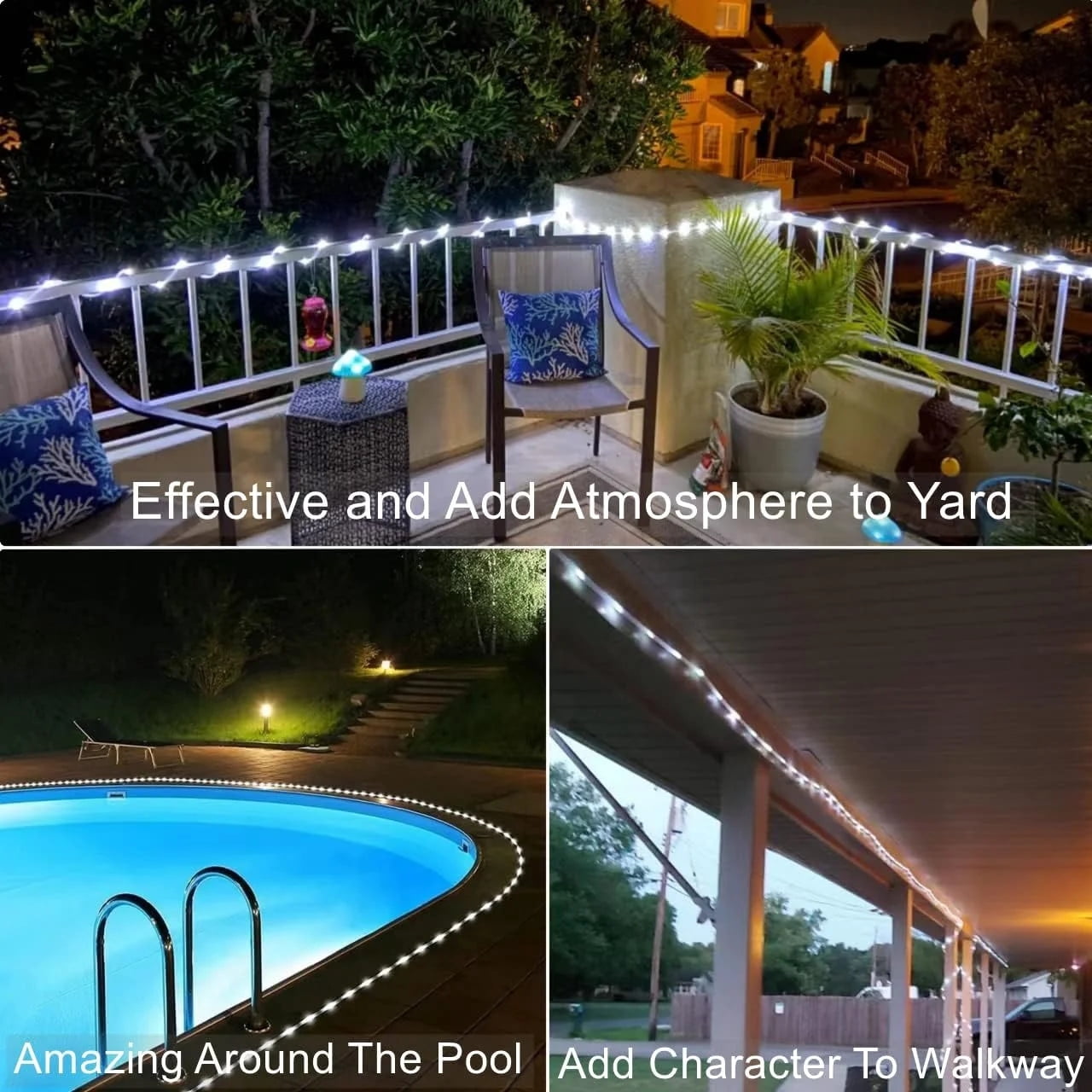 JOPESO Solar Rope Lights Outdoor Waterproof 39FT 100LED Solar String Lights 8 Modes Clear Tube Hanging Lights Clearance for Christmas Decorations