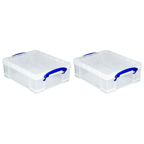 Really Useful Box 8.1L Storage Container with Clip Lock Handles (2 Pack)