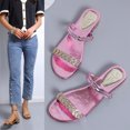 thumbnail image 1 of Sandalias de verano para mujer, sandalias planas sin cordones, zapatos romanos de cristal, sandalias informales con punta abierta Wmkox8yii  ytu8225, 1 of 9