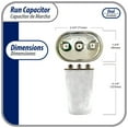thumbnail image 2 of Appli Parts Dual Run Capacitor for ac 55+5 Mfd uF (microfarads) 370VAC CBB65 Oval Universal fit for hvac and other applications 2-3/4in Wide 1-3/4in Depth 5-1/4in High CON-55/5-370, 2 of 7
