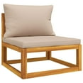 thumbnail image 5 of vidaXL 11 Piece Patio Lounge Set with Taupe Cushions Solid Wood, 5 of 9