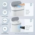thumbnail image 4 of Motion Sensor Bathroom Trash Can Touchless Automatic Garbage with Lid, Small Waterproof Trash Bin for Office Bedroom Living Room, 4 of 9