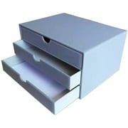 Office supplies set Leather Desk Organizer with 3 Drawers,Multi-Functional PU Leather Desk Organizer File Cabinet