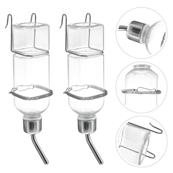 Pawsdot 2pcs Rabbit Water Bottle for Cage Plastic Hydration Pet Supplies Daily Use Back to School