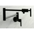 thumbnail image 3 of Kingston Brass KS4100CKL Kaiser Two-Handle 1-Hole Wall Mount Pot Filler Faucet in Matte Black, 3 of 8