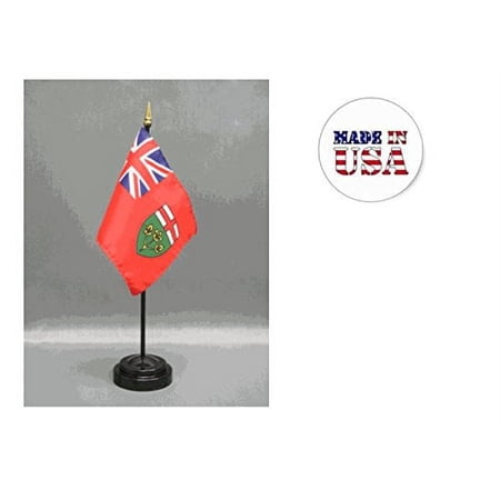 Made in the USA. 2 Ontario 4"x6" Miniature Desk & Table Flags Includes 2 Flag Stands & 2 Ontario Canadian Province Small Mini Stick Flags