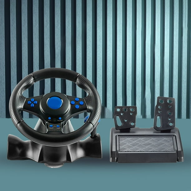 Volante simulador de carreras, ordenador práctico, USB, volante de coche, color negro