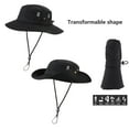 thumbnail image 6 of JSEMOY  2Pcs Sun Hats for Women Men ,Bucket Hat Wide Brim Boonie ,Hat Foldable UV Protection for Fishing Hiking Camping（Black+Khaki）, 6 of 9