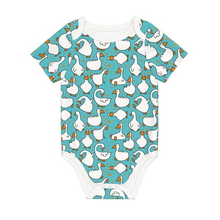 

Coaee Cartoon Funny Goose for Soft Cotton Baby Short-Sleeve Bodysuit Baby Girls Boys Bodysuit Romper