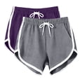 thumbnail image 1 of 2pc Sweat Shorts Women Soft Comfy Workout Athletic Loungewear Mini Shorts with Drawstring and Pockets Grey M, 1 of 7