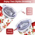 thumbnail image 5 of 40 Oz Flowers Tumbler with Handle and Straw,Double Wall Vacuum Reusable Stainless Steel Water Bottle Leak Proof Insulated Travel Mug Iced Coffee Cup, for Iced or Cold Beverages, 5 of 7