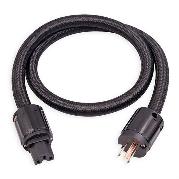 12AWG Hi-End HiFi Audio Universal AC Power Cable Power Cord for Digital Player Power Amplifier US Plug 1 Meter/3.28Ft,1 x Audio Power Cable,Black