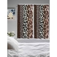 thumbnail image 3 of Animals Printed Striped Living Room Curtains 2 Panel, Rustic Country Leopard Textured Cafe Window Treatment, Extra Long Farmhouse Bedroom Bathroom Kitchen Curtains Drapes 104"x72", 3 of 6