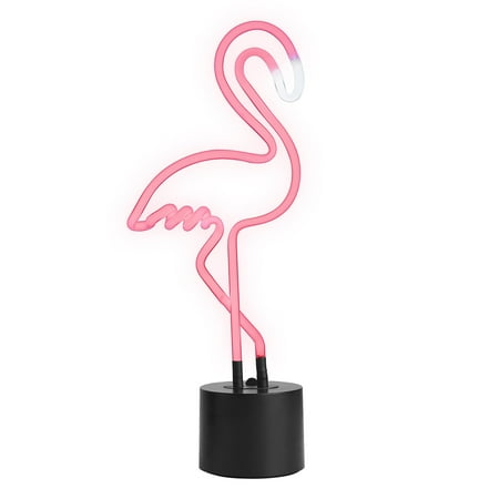 Amped & Co Flamingo Neon Desk Light  Real Neon  Pink  Large 17 x 6.7 inches  Home Decor