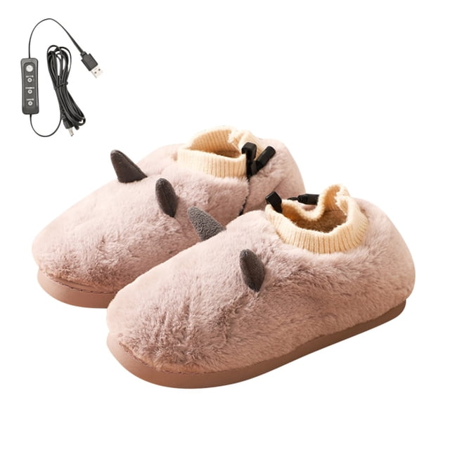Calefacción Usb, Zapatillas De Calefacción Ajustables Con Temperatura De Felpa, Zapatillas Antideslizantes, Calentador De Pies De Invierno Para Mujer Speravity HA046673-01