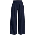 thumbnail image 3 of Luvrsol Pants for Women Wide Leg Sweatpants High Waist Loose Casual Solid Trousers with Side Pockets, Navy S-2XL, 3 of 6