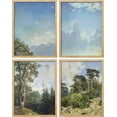 thumbnail image 2 of PixonSign Framed Wall Art Classic Sky and Field Landscape Prints, Set of 4 Rustic Nature Wilderness Paintings, Minimalism Wall Décor, Adhesive Canvas Poster for Home Decor - 12"x16" Natural, 2 of 5